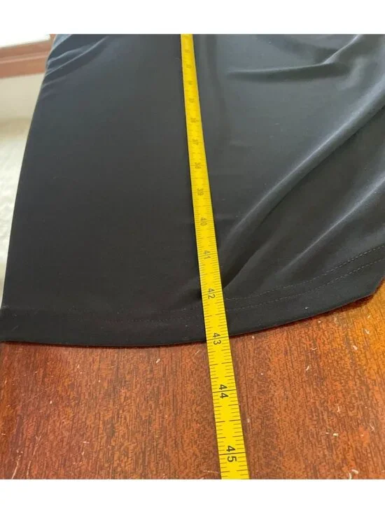 Ralph Lauren Black Wrap Dress Collared V-Neck 3/4 Sleeve Jersey Dress SZ 12 - Picture 10 of 10